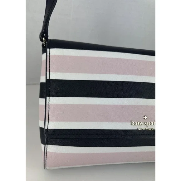 Kate Spade New York Cove Street Celebration Stripe Dody Crossbody in Pink EUC - Picture 11 of 14